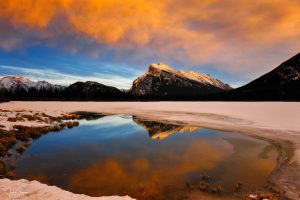 snow on mountains