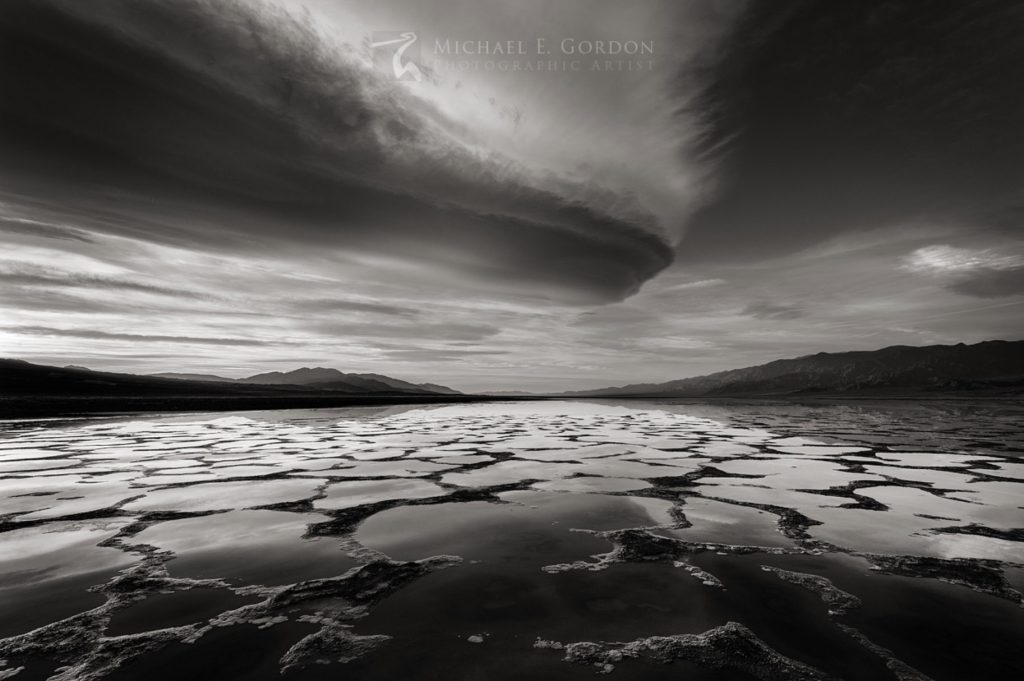 Water reflection in the desert